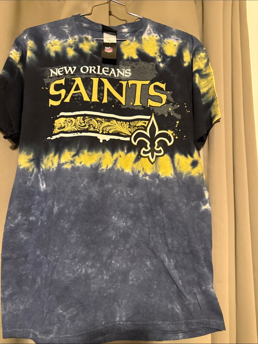 New Era New Orleans Saints Tie-Dye Tee - Navy & Yellow NFL